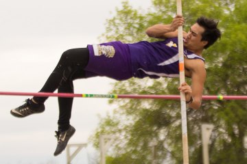Noa Young helped Lemoore dominate the boys' pole vault at Friday's Invitational Time Trials in Tiger Stadium, finishing third.